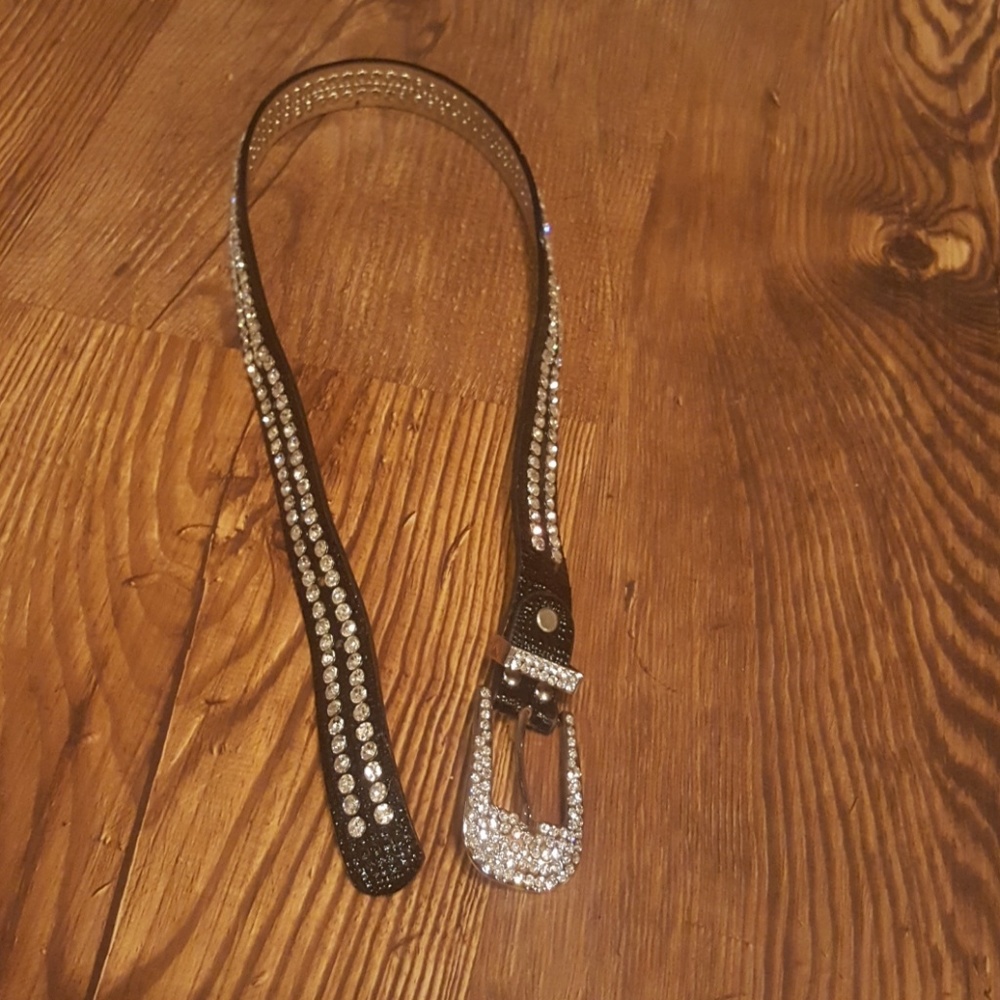 Black rhinestone belt